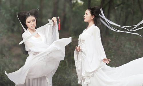 Hotgirl Lily Luta đẹp mơ màng với tạo hình cổ trang.